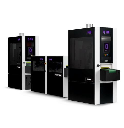 Станок для удаления заусенцев для удаления шлака - TwinLine Twister - Q-Fin Quality Finishing Machines - предварительная галтовка / шлифовальный станок / углового стеллажа