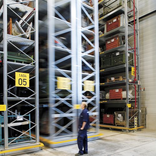 Стеллаж склад для хранения - MOVO Mobile Racking - Dexion - мобильный / для высоких нагрузок / с поддоном