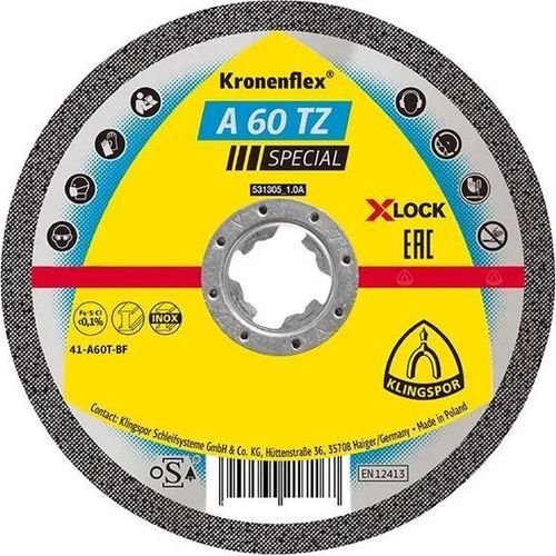 Режущий круг для металла - A60TZ X-Lock - KLINGSPOR - для обшивки / для цветных металлов / для нержавеющей стали