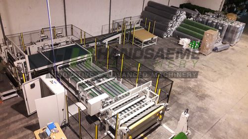 Линия резки с ножом - HANDSAEME MACHINERY - для ПВХ / для текстиля / для коврового покрытия