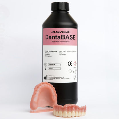 Смола для 3D-принтера из полимера - DentaBASE - ASIGA - розовая / для стоматологии