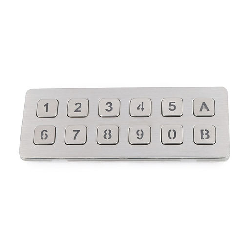 Цифровая клавиатура 12 клавиш - CT-KPS07-12-TM-BL - NingBo ChenTe electronics Technologies Co.,Ltd - встраиваемая / из нержавеющей стали / IP65