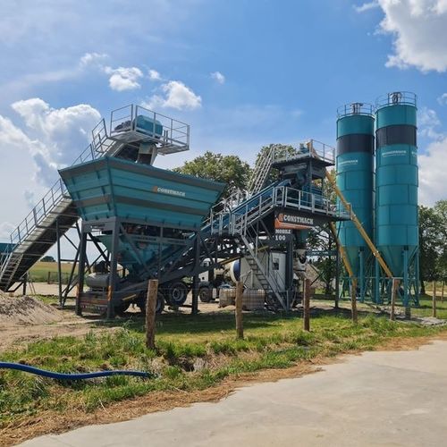 Мобильная бетоносмесительная установка - CONSTMACH Concrete Plants & Crushers - компактная / автоматическая / одноосная