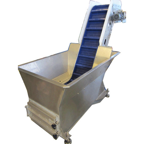 Подъемный бункер - VMK52 - VMK Fish Machinery - для рыбы / для блоков питания / с ленточным конвейером