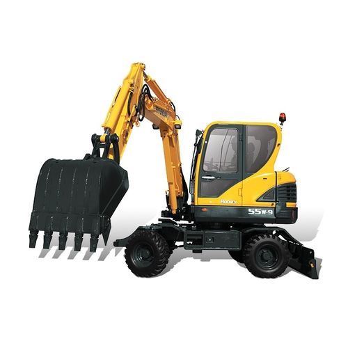 Экскаватор мини - R55W-9 - HYUNDAI HEAVY INDUSTRIES - на колесах / дизельный / для строительной площадки