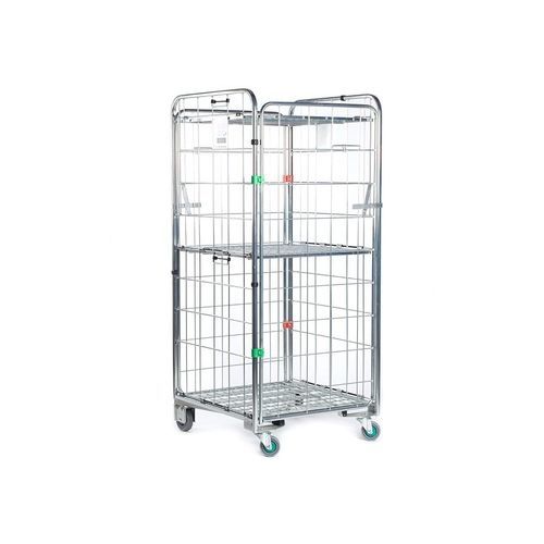 Контейнер на колесиках 4 стенки - H-frame Compactainer® - K. Hartwall Ltd - с полками