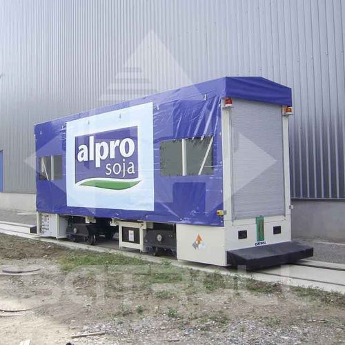 AGV для разгрузочно-погрузочных работ - ESARAIL 5 - Esatroll s.a - для поддонов / электрическая / с движущимися конвейерами