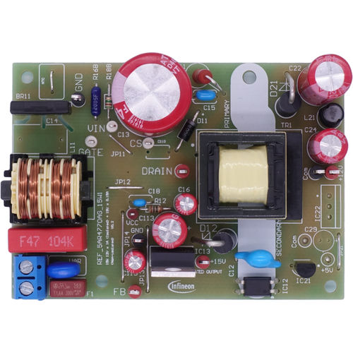 Источник электропитания с открытым корпусом - REF_5AR4770AG_15W1 - Infineon Technologies AG - AC/DC / регулируемый / для резки