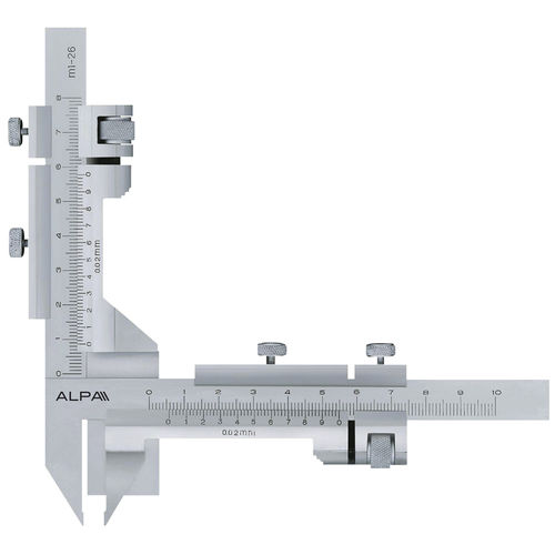 Нониусный штангенциркуль - AB140 series - Alpa Metrology - из нержавеющей стали / с тонкой настройкой / для измерения зубчатого колеса
