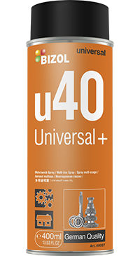 Аэрозоль антикоррозионной защиты - Universal+ u40 - BIZOL - вещество для смазки заедающих частей / для металла / для пластмассы