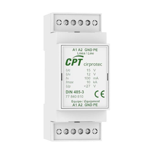 Молниеотвод для использования в телекоммуникациях - DIN 485-2C - Cirprotec - для фотогальванической установки / моноблочный / на DIN-рейке