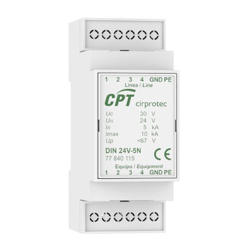 Молниеотвод для использования в телекоммуникациях - DIN 12V-3 - Cirprotec - для фотогальванической установки / моноблочный / на DIN-рейке