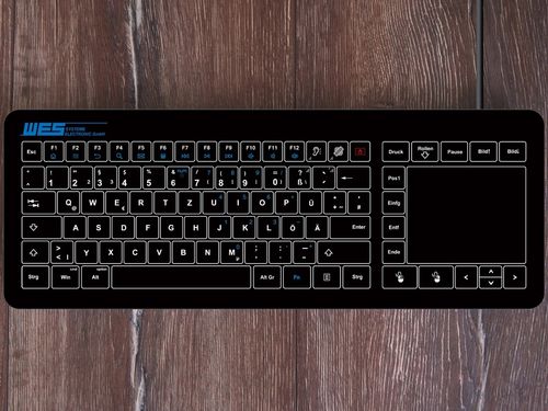 Встраиваемая клавиатура - GLAS-TASTATUR-BL-TPU - WES Systeme Electronic GmbH - емкостная / с сенсорной панелью / промышленная