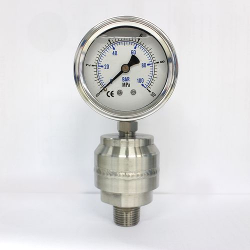 Манометр с мембранным разделителем - DPG-6310MPA-SS - Seasons Gauge Co., Ltd - со скрытым циферблатом / из нержавеющей стали / с трубкой Бурдона