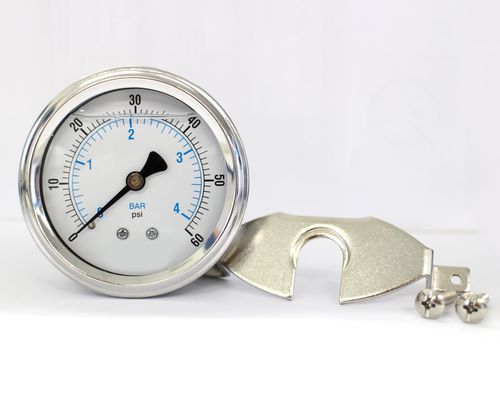 Аналоговый манометр - PG-63-60PSI-ASS MB - Seasons Gauge Co., Ltd - для монтажа на панели / из нержавеющей стали / с жидкостной трубкой Бурдона