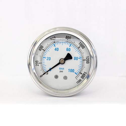 Аналоговый манометр - PG-63-1500PSI-ASS - Seasons Gauge Co., Ltd - для монтажа на панели / из нержавеющей стали / с жидкостной трубкой Бурдона