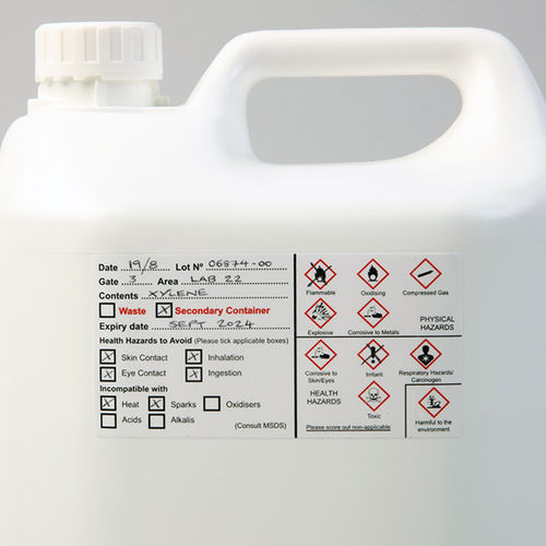 Печатная этикетка - Hazard Warning Labels - CILS International - клейкая / для лаборатории