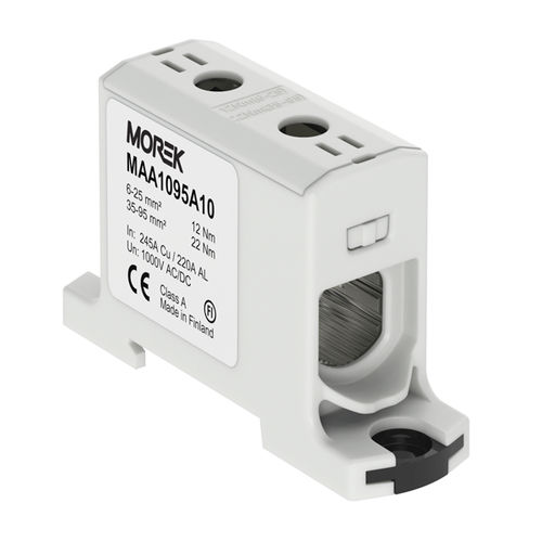 Клеммная колодка на DIN-рейке - MAA1095A10 - MOREK - для установки на панель / с винтовым соединением / однополюсная