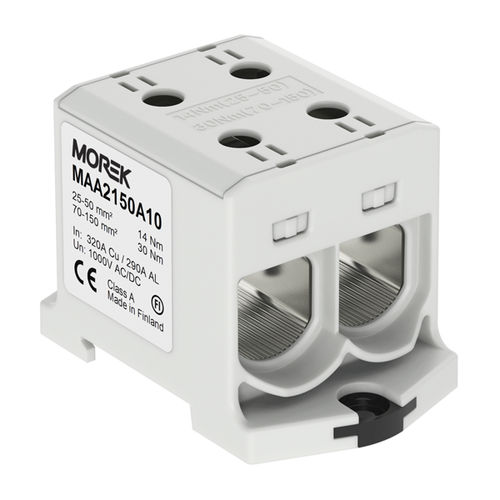 Клеммная колодка на DIN-рейке - MAA2150A10 - MOREK - для установки на панель / с винтовым соединением / однополюсная