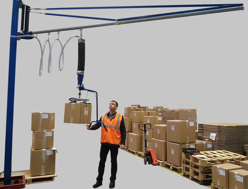 Поворотный кран на стойке - Manut-LM - для подъема / из алюминия / с вакуумным зажимом