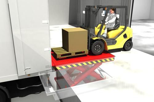Ножничный подъемный стол - Loading Systems International - гидравлический / стационарный / для погрузочной платформы