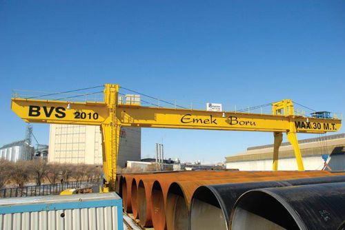 Мобильный козловой кран - BVS Cranes-BÜLBÜLOĞLU VİNÇ SAN. ve TİC. A.Ş. - на рейке / для сборных строительных площадок / для цеха