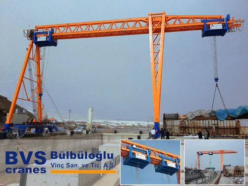 Мобильный козловой кран - BVS Cranes-BÜLBÜLOĞLU VİNÇ SAN. ve TİC. A.Ş. - на рейке / для сборных строительных площадок / для цеха