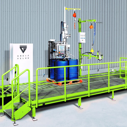Наполнительная машина для бочки на поддоне - R-DOS - GREIF-VELOX Maschinenfabrik GmbH - полностью автоматическая / полуавтоматическая / IBC