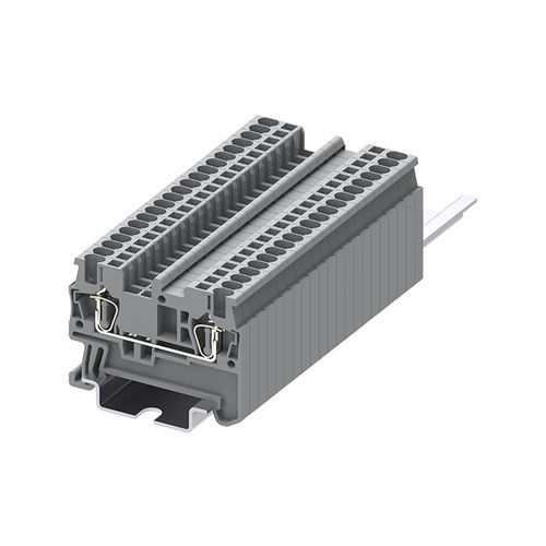 Клеммная колодка с пружинным соединением - TC1.5-2-GY - Ningbo SUPU Electronics Co., Ltd. - на DIN-рейке / IEC / серая