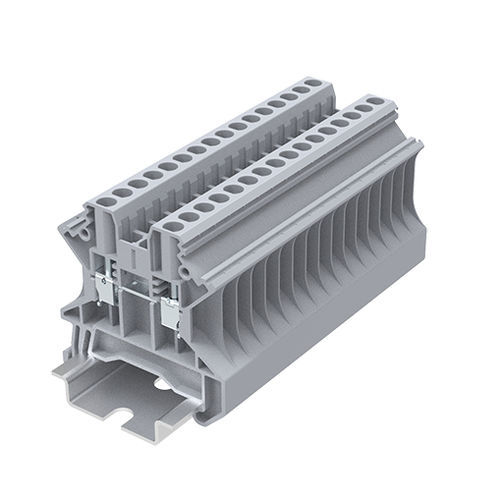 Клеммная колодка с винтовым соединением - TU2.5-2-GY - Ningbo SUPU Electronics Co., Ltd. - на DIN-рейке / из меди / IEC