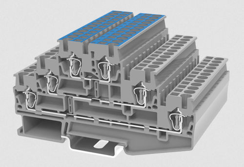 Клеммная колодка на DIN-рейке - TCT2.5-2-GY-N - Ningbo SUPU Electronics Co., Ltd. - с пружинным соединением / из меди / IEC