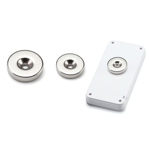 Магнит из неодима - NMG series - TAKACHI Electronics Enclosure Co., Ltd. - цилиндрический / с никелым покрытием / с отверстием