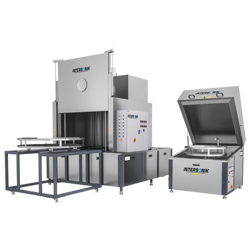 Очистительная установка путем опрыскивания - S-JET series - INTERSONIK PARTS WASHING MACHINE CORP - деталей / с сушкой / с вращающейся корзиной