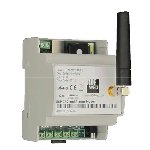 Модем GSM - HD67302-B2-11 - ADFweb.com - с сигналом тревоги / на DIN-рейке / с цифровым входом/выходом