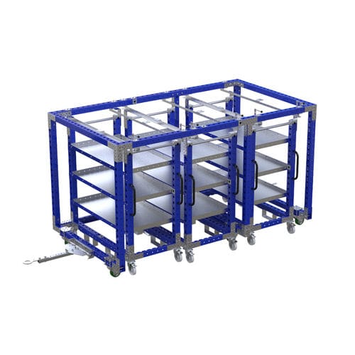 Монтажная тележка - Q-100-0380  - FlexQube - из металла / с полками / держатели для контейнеров