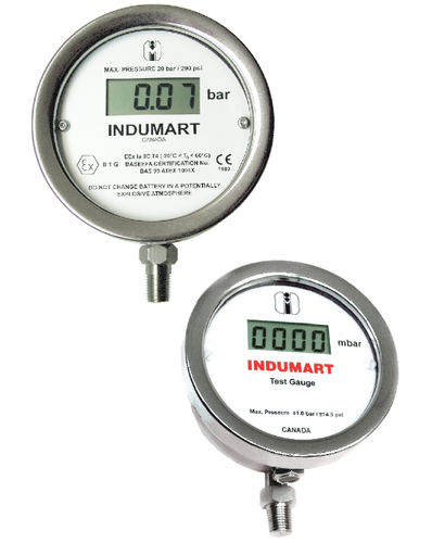 Цифровой манометр - DG xx series - Indumart - из нержавеющей стали / мембранный / с защитой