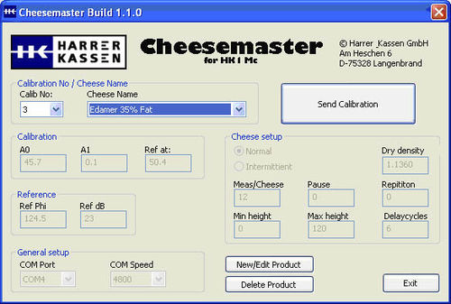 Программное обеспечение калибровки - Cheesemaster - Harrer & Kassen - процесса / Windows