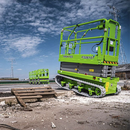 Гусеничный ножничный подъемник - FS series - Eurocrane(China)Co.,Ltd - с питанием от аккумулятора / для внутреннего и внешнего пользования / для узкого прохода