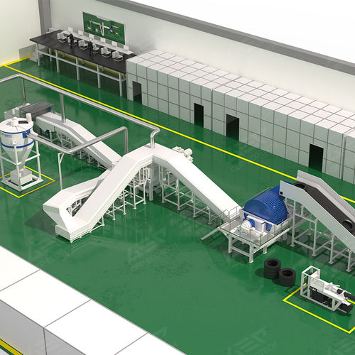 Установка для переработки использованные шины - GEP ECOTECH CO., LTD. - с гранулятором / методом измельчения