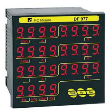 Цифровой прибор для измерения мощности - 440 V, 5 A | DF 977 - F.C. Misure - на DIN-рейке