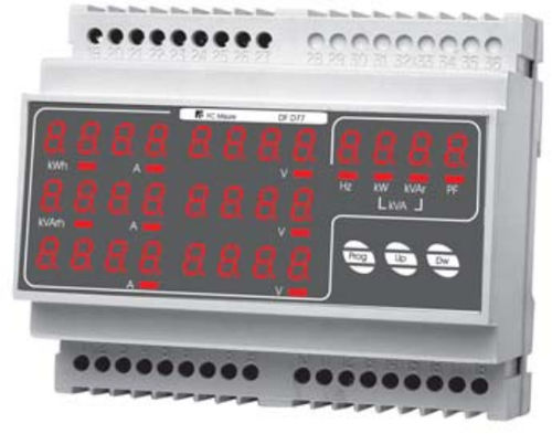 Цифровой прибор для измерения мощности - 440 V, 5 A | DF D77 - F.C. Misure - на DIN-рейке