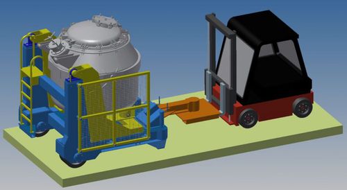 Опрокидыватель для контейнеров - BARTZ MASCHINENBAU GMBH - с тиглем / мобильный / для вилочного погрузчика