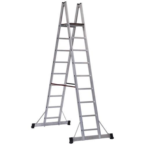 Выдвижная лестница из алюминия - A  - CAGSAN  LADDERS - с платформой