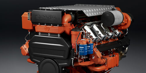 Дизельный двигатель - DI16 072M - SCANIA Industrial & Marine Engines - 8 цилиндров / турбо / морской