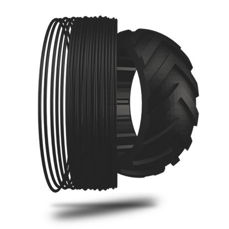 Филамент TPU для принтера 3D - TPU 80 SHORE A - WASP - 2,85 mm / черный / белый