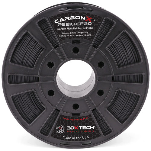 Филамент PEEK для принтера 3D - CarbonX™ PEEK+CF20 - 3DXtech - 1,75 mm / черный / химически стойкий