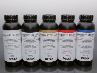 Белая смола для 3D-принтера - luxaprint® 3D shell series - DETAX - бежевая / красная / черная