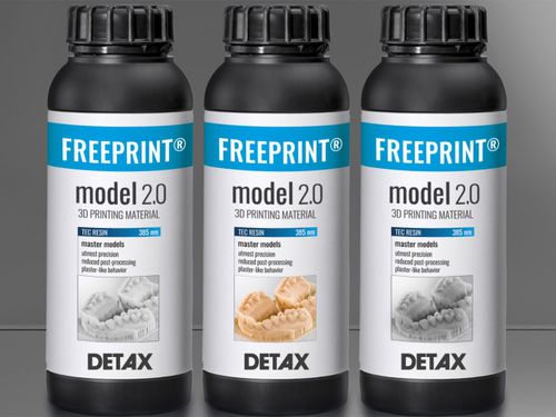 Белая смола для 3D-принтера - FREEPRINT® model 2.0 385 - DETAX - серая / для стоматологии