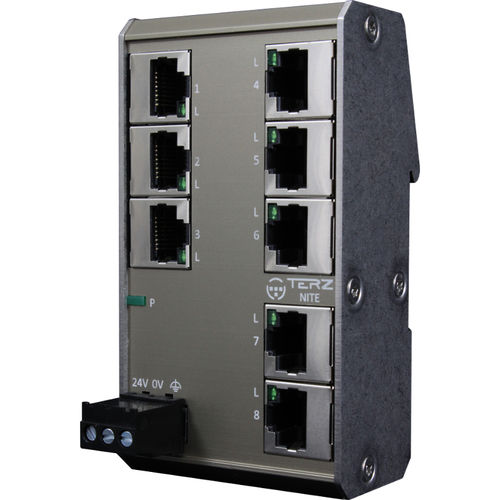 Неуправляемый коммутатор Ethernet - NITE-RF - TERZ Industrial Electronics GmbH - 8 портов / на DIN-рейке / RJ45