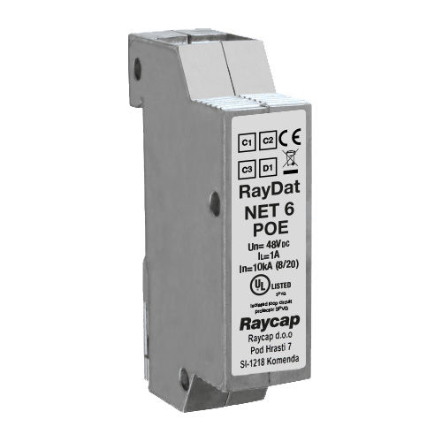 Молниеотвод для линии Cat6 - RayDat NET 6 PoE - Raycap - для ЛВС / компактный / RJ45